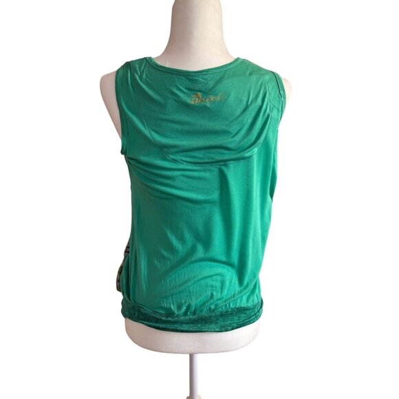 Desigual Women's Sequined Sleeveless Floral Print Top Size M - Picture 4 of 9